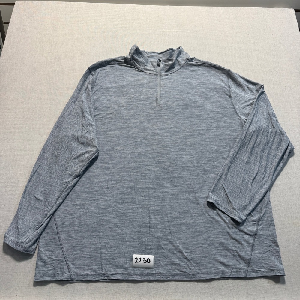 Amazon Essentials Quarter Zip Pullover Space Dye Active Shirt  Mens 2XL Grey
